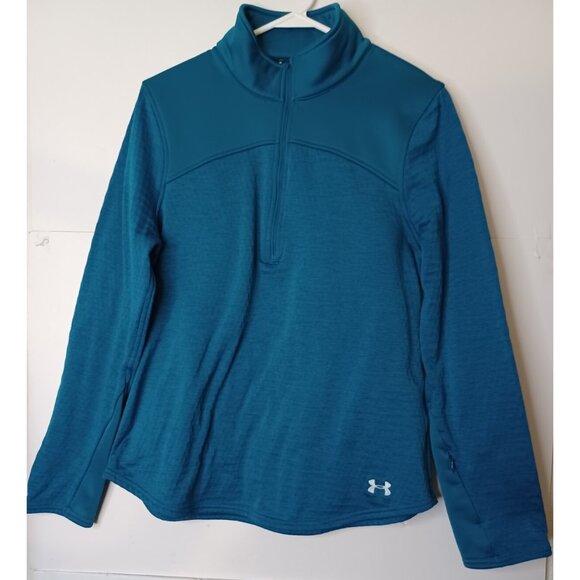 Under Armour Sweaters - Womens Under Armour Half Zip Sweater Large Teal Athletic Gym Workout